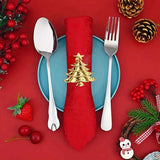 6Pcs Christmas Home Kitchen Dinner Table Decoration Christmas Napkin Rings Xmas Tree Ornaments New Year Party Supplies