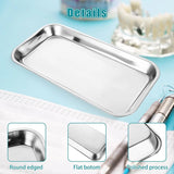 6 Surgical Tray, Stainless Steel Cosmetic Storage Tray, Thickening Tray for Baking, Dental, Lab Instrument Supplies, Tattoo Tool