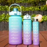 2l/900ml Water Bottle Liter Stay Hydrated Motivated Leakproof Plastic Sport Bottle Reminder Times Sports Outdoor Fitness Office Kitchen Essentials