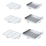 Stainless Steel Baking Tray Cooling Rack Set Grid Drying Distribution Frame Fruit Cake BBQ Tray Kitchen Multipurpose Oven Tray