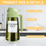 470ml Olive Oil Dispenser, Cooking Sprayer 2-in-1 Spray and Pour, Leak-Proof Eco-Friendly Thick Glass Spray Bottle for Cooking