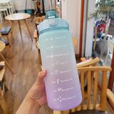 2l/900ml Water Bottle Liter Stay Hydrated Motivated Leakproof Plastic Sport Bottle Reminder Times Sports Outdoor Fitness Office Kitchen Essentials