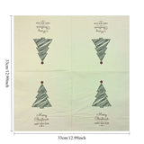 Christmas Tree Napkins, Merry Christmas & Happy New Year Paper Napkins, 2-Ply Xmas Dinner Napkins for Holiday Party Table Decor,