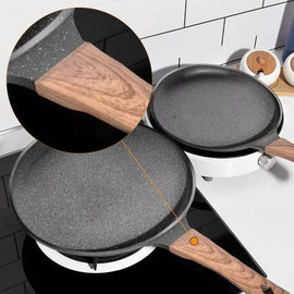 Pan Crepe Pancake Pan Nonstick Frying Pot with Wooden Handle Omelet Saucepan Cooking Steak Pan Kitchenware Induction Crepe Maker eprolo