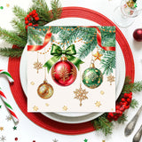 Christmas Balls Paper Napkins Xmas Pine Branch Disposable Napkin For Christmas Party Dinner Table Decoration Holiday Supply