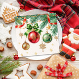 Christmas Balls Paper Napkins Xmas Pine Branch Disposable Napkin For Christmas Party Dinner Table Decoration Holiday Supply