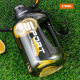 Large Capacity 2 Liter Water Bottle with Straw Lid Sports Gym Water Kettle for Camping Travel BPA Free Drinking Bottles
