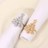 6Pcs Christmas Home Kitchen Dinner Table Decoration Christmas Napkin Rings Xmas Tree Ornaments New Year Party Supplies