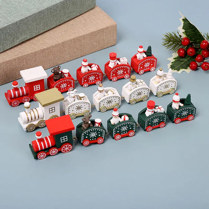 【S】Christmas Children's Party Dessert Table Accessories Christmas Plastic Train Ornament Festive Decorations
