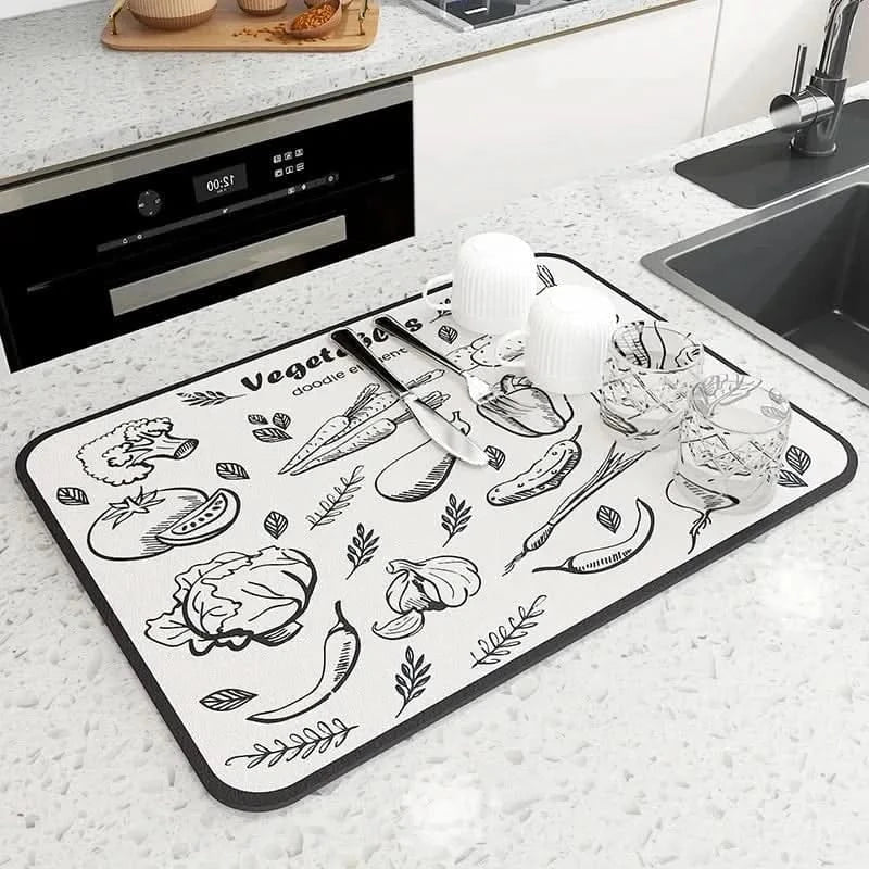 Super Absorbent Anti-slip Coffee Dish Large Kitchen Absorbent Draining Mat Drying Mat Quick Dry Bathroom Drain Pad eprolo