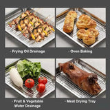 1Pc Stainless Steel Baking Tray With Removable Cooling Rack Set Non-stickBBQ Pan Tray Plate Oven Rack Cooking Roasting Dish..