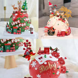 【S】Christmas Children's Party Dessert Table Accessories Christmas Plastic Train Ornament Festive Decorations