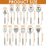 10/12Pcs Stainless Steel Cookware Set Kitchen Cooking Tools Baking Tools Tableware Shovel Spoon Kitchen Utensil Set Accessories