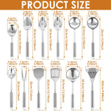 10/12Pcs Stainless Steel Cookware Set Kitchen Cooking Tools Baking Tools Tableware Shovel Spoon Kitchen Utensil Set Accessories Kitchen Essentials