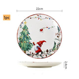 American Ceramic Dinner Plate Creative Christmas Decoration Plate Healthy Underglaze Color Round Flat Dishes Home Dessert Plate