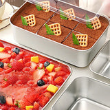Stainless Steel Rectangular Tiramisu Mold Cake Tray Cake Molding Container With Lid Cake Cooler Home Dessert Baking Tools