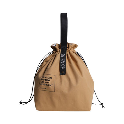Insulated Bento Canvas Drawstring Lunch Box Storage Bag eprolo
