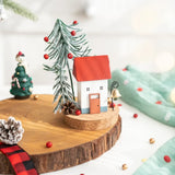 Christmas Collectible Buildings & Accessorie Figurine Ornaments Winter Wooden House Tabletop Scenes Holiday Tabletop Home Decor