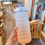 2l/900ml Water Bottle Liter Stay Hydrated Motivated Leakproof Plastic Sport Bottle Reminder Times Sports Outdoor Fitness Office Kitchen Essentials