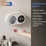 Wall Mounted Automatic Soap Dispenser with Large Capacity Non-contact Rechargeable Sensor Kitchen with LED Intelligence Cleaning