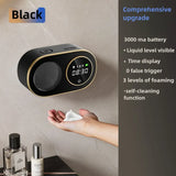 Wall Mounted Automatic Soap Dispenser with Large Capacity Non-contact Rechargeable Sensor Kitchen with LED Intelligence Cleaning