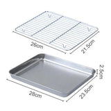 Stainless Steel Baking Tray Cooling Rack Set Grid Drying Distribution Frame Fruit Cake BBQ Tray Kitchen Multipurpose Oven Tray