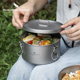 Boundless Voyage Titanium Dinner Box Multi-Functional Food Storage Container with 2 Lids  for Picnic, Travel, School Lunch Box