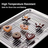 1Pc Stainless Steel Baking Tray With Removable Cooling Rack Set Non-stickBBQ Pan Tray Plate Oven Rack Cooking Roasting Dish..