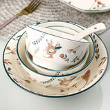 Nordic Aesthetic Dinner Sets Friendly Modern Luxury Bowl Dishes Set Ceramic Christmas Elegant Bajilla Ceramica Dinner Set