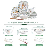 Nordic Aesthetic Dinner Sets Friendly Modern Luxury Bowl Dishes Set Ceramic Christmas Elegant Bajilla Ceramica Dinner Set