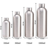 Stainless Steel Water Bottle 1 Liter Free Shipping Items, Drink Bottle for Sport Travel Cups,  500 750 1000ml Water Bottles Kitchen Essentials