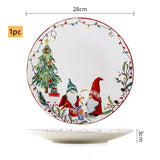 American Ceramic Dinner Plate Creative Christmas Decoration Plate Healthy Underglaze Color Round Flat Dishes Home Dessert Plate
