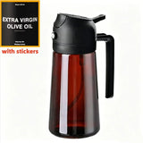 470ml Olive Oil Dispenser, Cooking Sprayer 2-in-1 Spray and Pour, Leak-Proof Eco-Friendly Thick Glass Spray Bottle for Cooking
