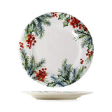 American Ceramic Dinner Plate Creative Christmas Decoration Plate Healthy Underglaze Color Round Flat Dishes Home Dessert Plate