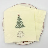 Christmas Tree Napkins, Merry Christmas & Happy New Year Paper Napkins, 2-Ply Xmas Dinner Napkins for Holiday Party Table Decor,