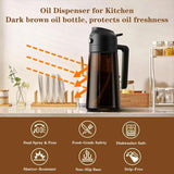 470ml Olive Oil Dispenser, Cooking Sprayer 2-in-1 Spray and Pour, Leak-Proof Eco-Friendly Thick Glass Spray Bottle for Cooking