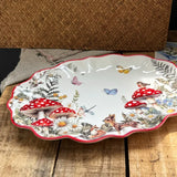 Christmas Ceramic Dinnerware Oval Serving Platter for Desserts Large Soup Bowl for Holiday Meals Festive Tableware Collection