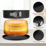 Cake Tin Set 6 PCS | Springform with Removable Bottoms Cake Pan Set Non-Stick Coating Loose Base Baking Pan Tray
