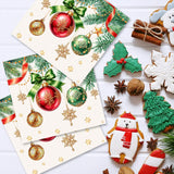 Christmas Balls Paper Napkins Xmas Pine Branch Disposable Napkin For Christmas Party Dinner Table Decoration Holiday Supply
