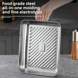 Pro Stainless Baking Trays! 3pcs with Lids - Non-Stick & Easy-Clean. Perfect for Roasting Veggies/Meats. Home & Restaurant Grade