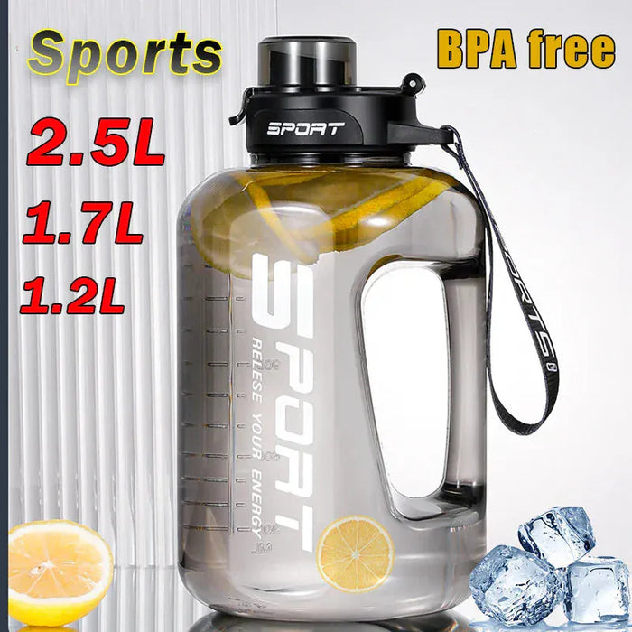 Large Capacity 2 Liter Water Bottle with Straw Lid Sports Gym Water Kettle for Camping Travel BPA Free Drinking Bottles Kitchen Essentials