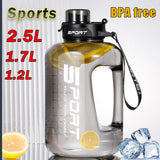 Large Capacity 2 Liter Water Bottle with Straw Lid Sports Gym Water Kettle for Camping Travel BPA Free Drinking Bottles Kitchen Essentials