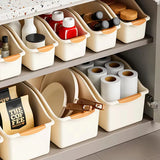 Curved Plastic Storage Bins Set - Multipurpose Home Organization Boxes for Cleaning Supplies & Household Essentials