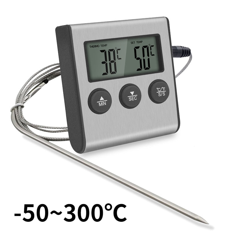 Tp700 Digital Remote Wireless Food Kitchen Oven Thermometer Probe For BBQ Grill  Oven Meat Timer  Temperature  Manually Set eprolo
