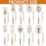 10/12Pcs Stainless Steel Cookware Set Kitchen Cooking Tools Baking Tools Tableware Shovel Spoon Kitchen Utensil Set Accessories Kitchen Essentials