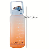 2l/900ml Water Bottle Liter Stay Hydrated Motivated Leakproof Plastic Sport Bottle Reminder Times Sports Outdoor Fitness Office