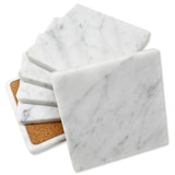 Exco Set of 6 Pcs Handmade Natural Marble Coasters with Cork Back Protects Desktops&Countertops, Suitable for Kinds of Cups eprolo