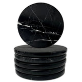 Exco Set of 6 Pcs Handmade Natural Marble Coasters with Cork Back Protects Desktops&Countertops, Suitable for Kinds of Cups eprolo