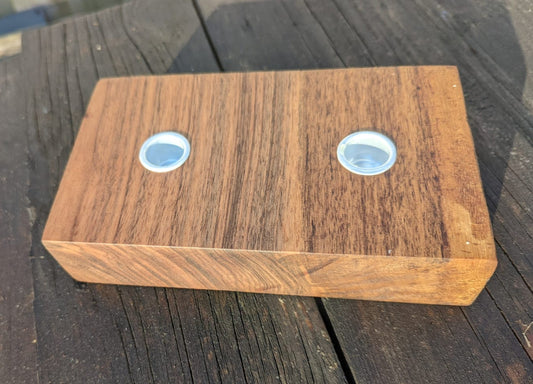 Walnut Two candle holder Barratt Boards - Cornish chopping boards designed for chefs