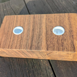 Walnut Two candle holder Barratt Boards - Cornish chopping boards designed for chefs